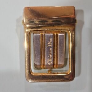CHRISTIAN DIOR Vintage Gold Toned  Silver 1.75 inch Belt‎ Buckle